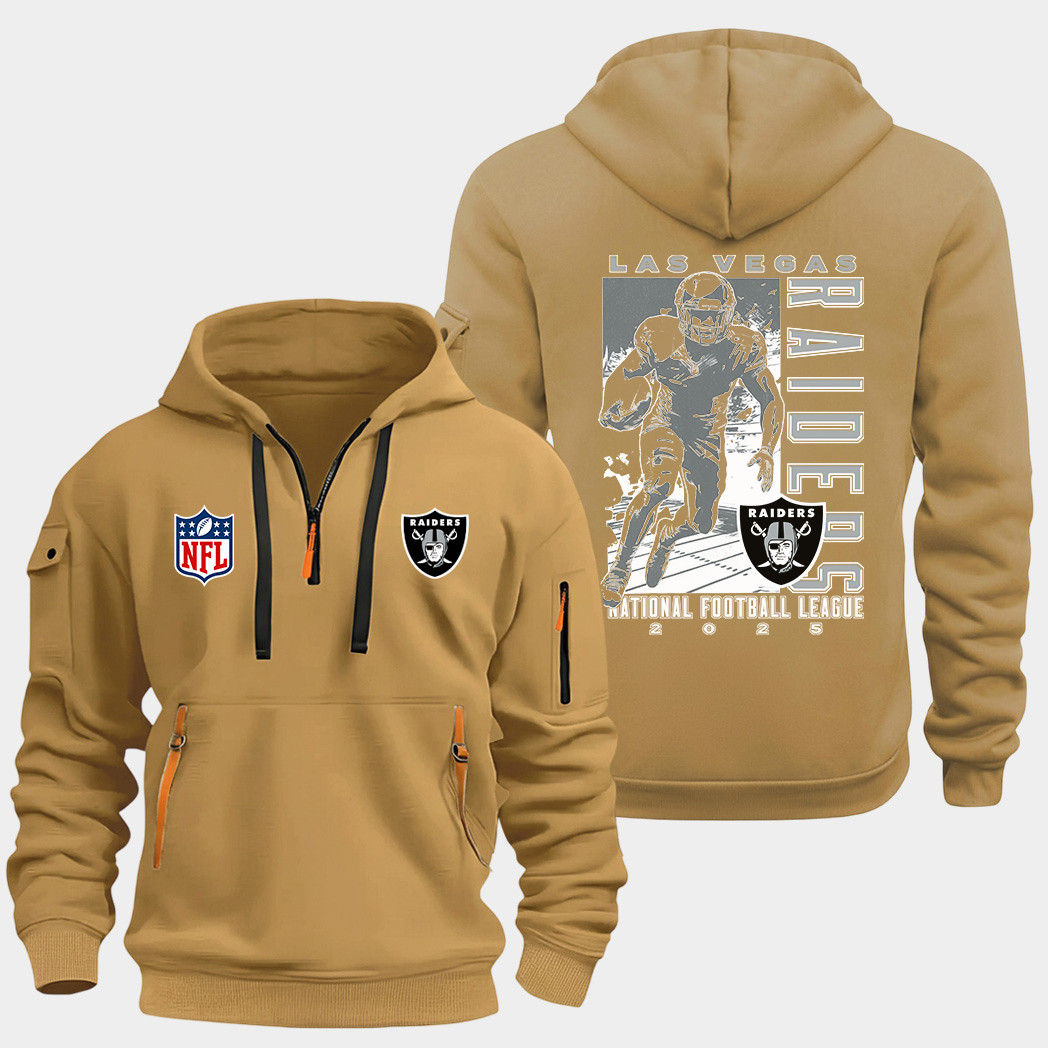 Las Vegas Raiders Gold Quarter Zip Hoodie
