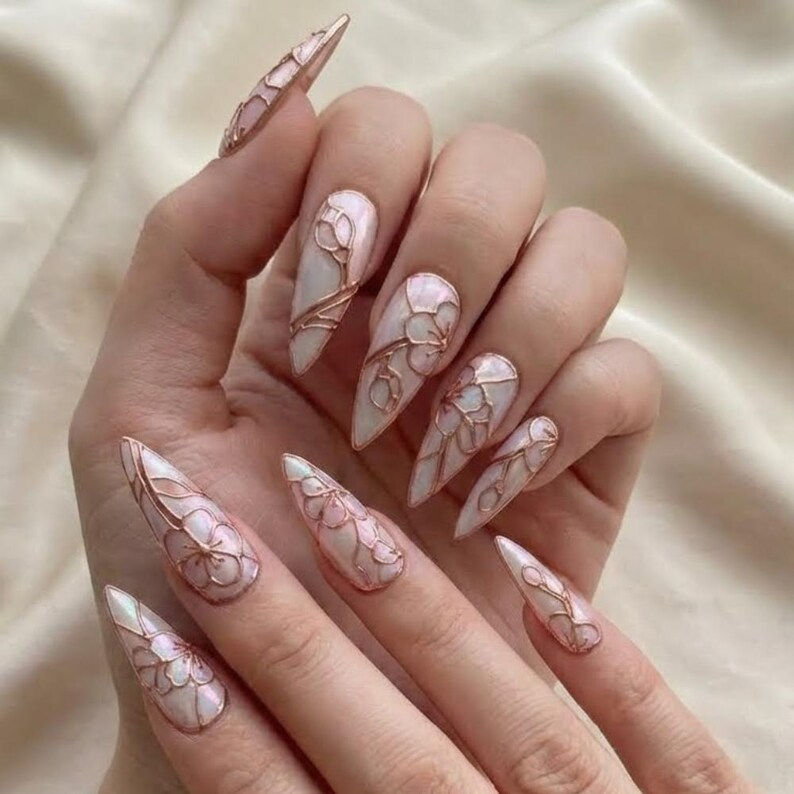Thumbnail: press on nails, custom press on nails, fake nails, Nails Art