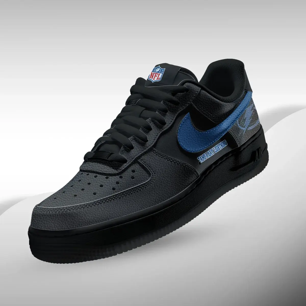 Tampa Bay Lightning Premium NHL Teams Black Custom Air Force 1 Sneakers