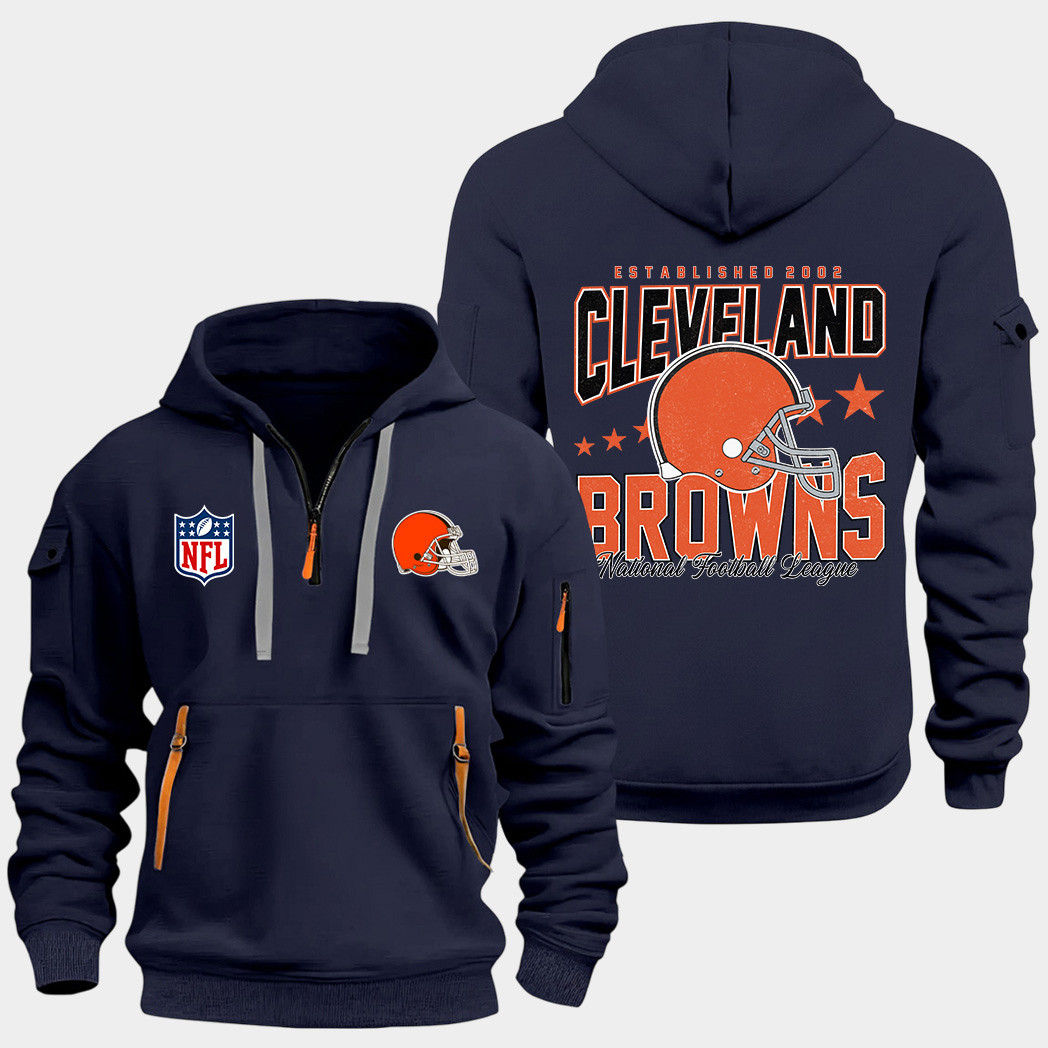 Cleveland Browns Navy Quarter Zip Hoodie