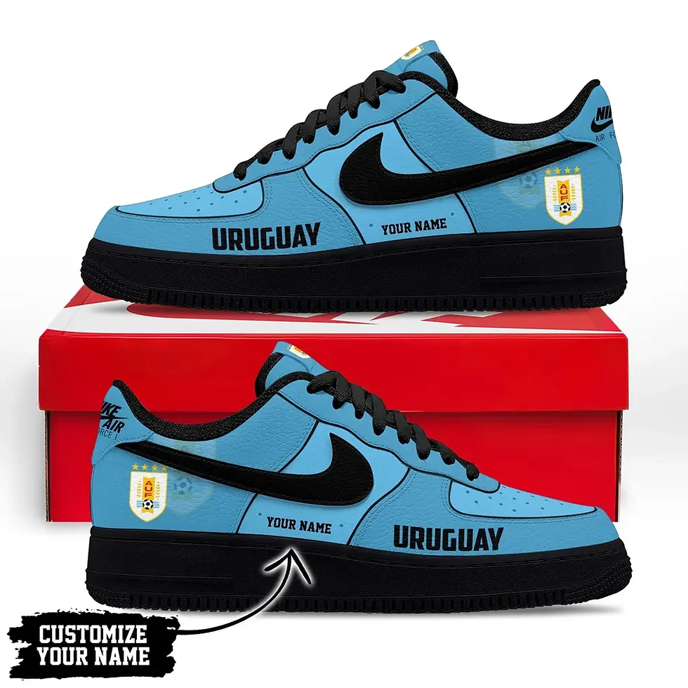 Thumbnail: Uruguay Premium WC26 Soccer Fan Custom Air Force 1 - Air Jordan 1 Shoes Sneaker