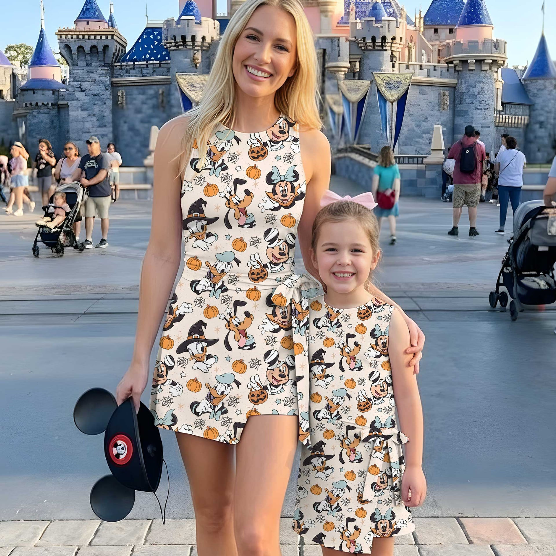 Girls Mouse Friends Halloween Outfit, Family Matching Tennis Dress Skirt