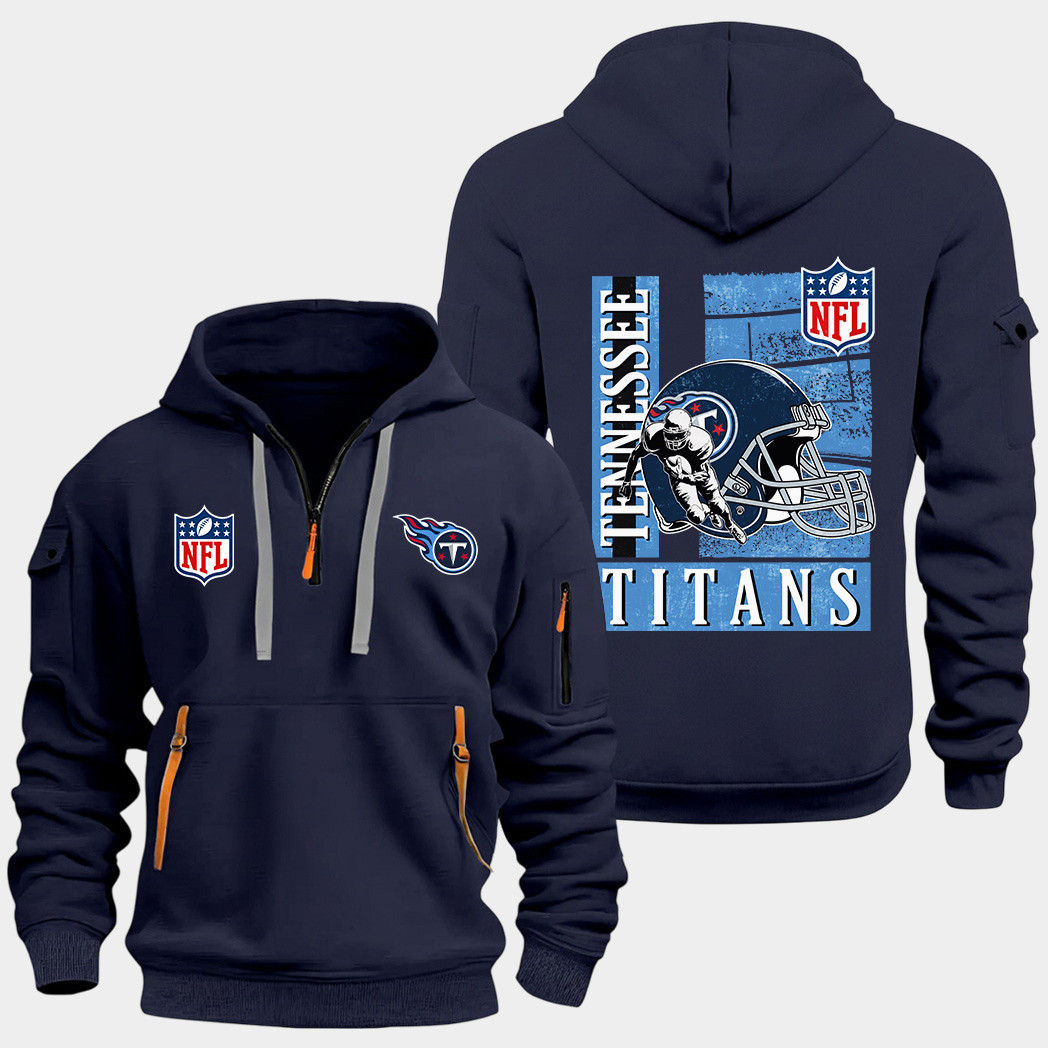 Tennessee Titans Navy Quarter Zip Hoodie