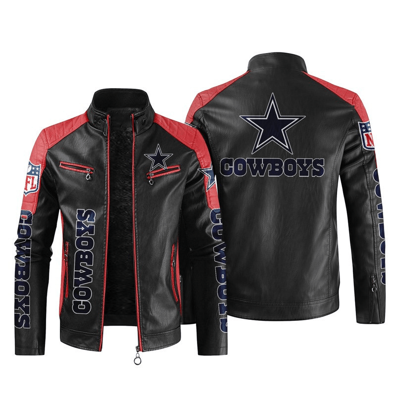 Dallas Cowboys Block Leather Jacket