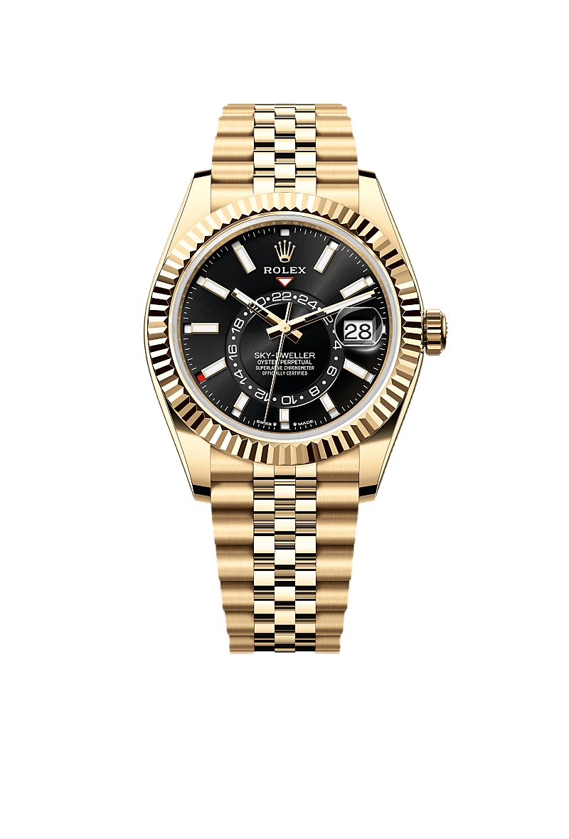 Rolex Sky-Dweller Oyster, 42 mm, yellow gold, Black Dial