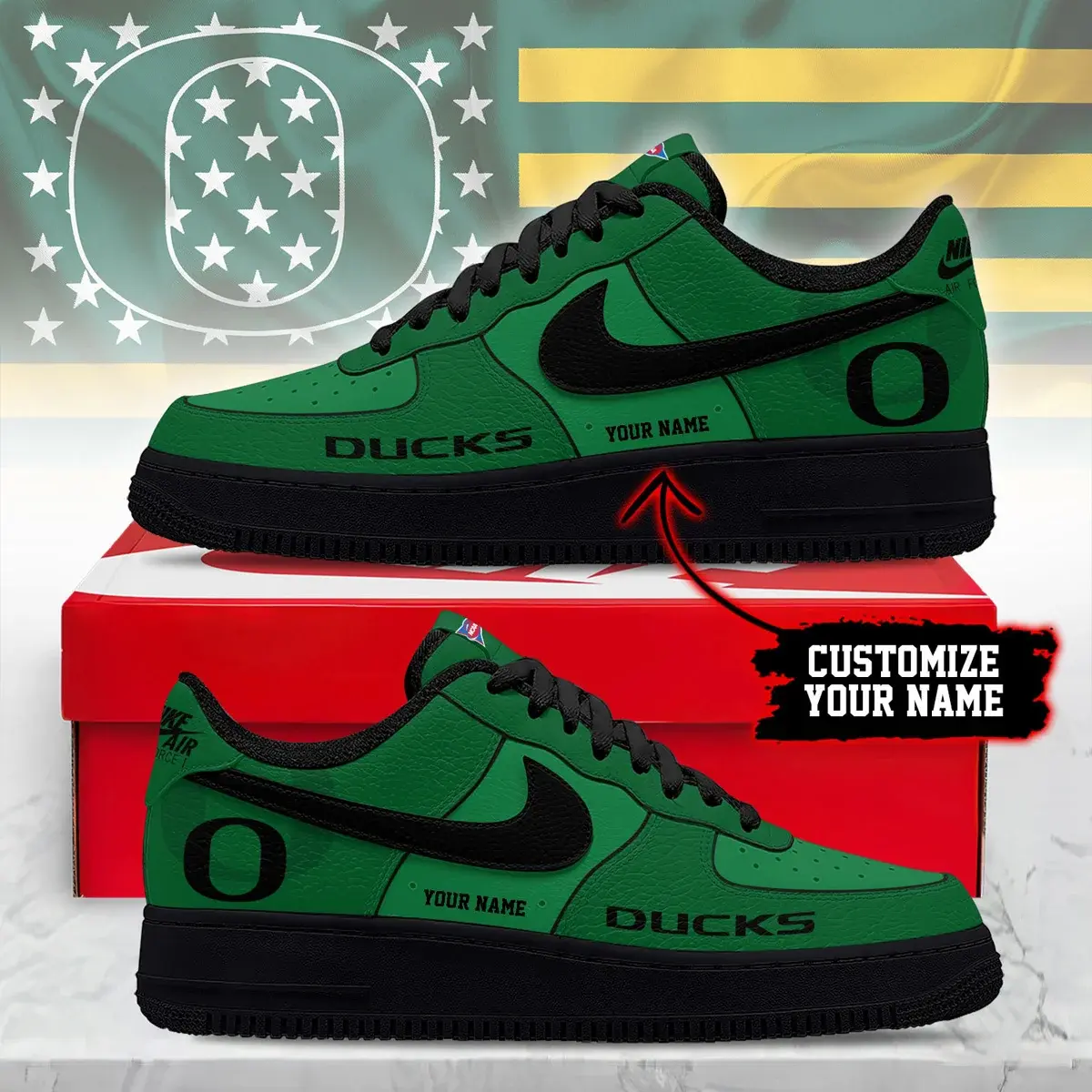 Oregon Ducks Premium NCAA Custom Custom Air Force 1 - Air Jordan 1 Shoes Sneaker
