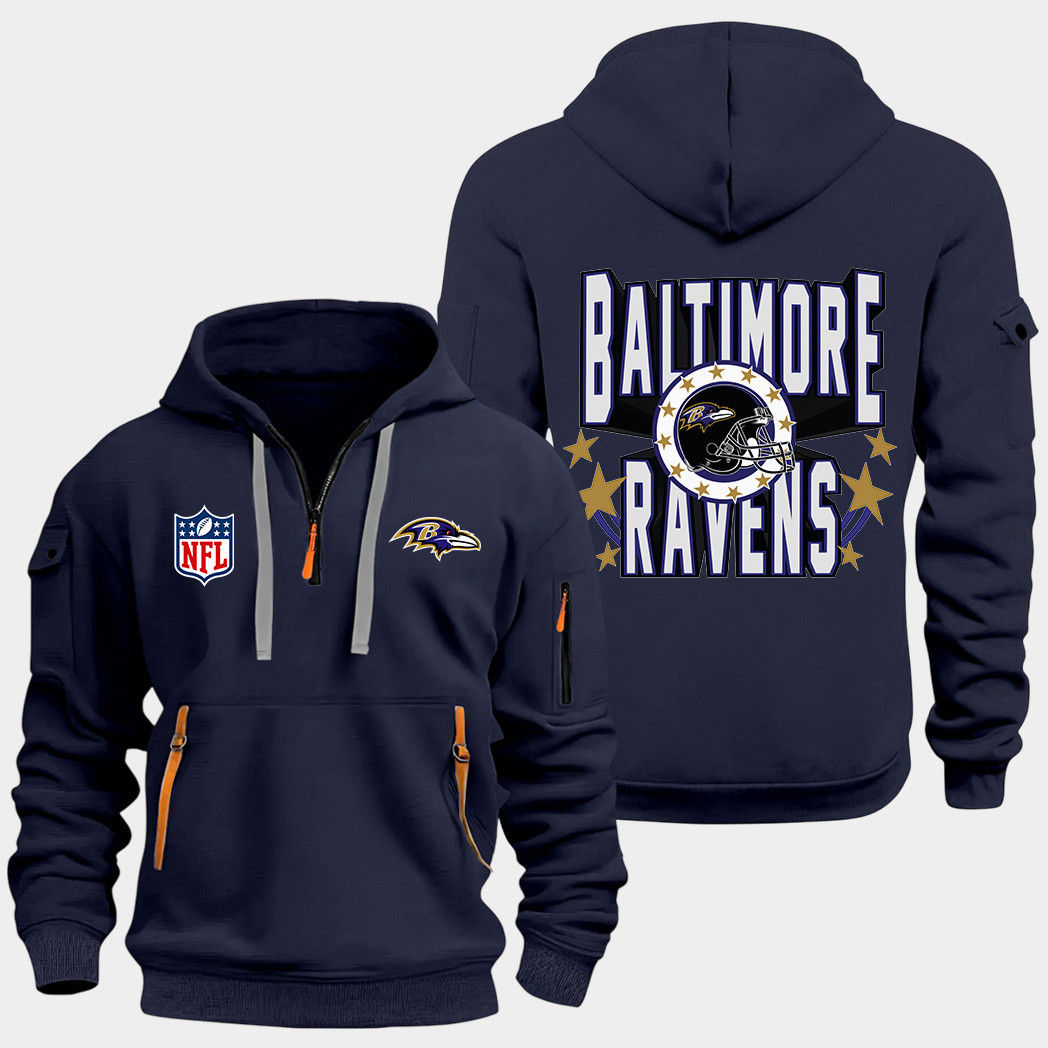 Baltimore Ravens Navy Quarter Zip Hoodie