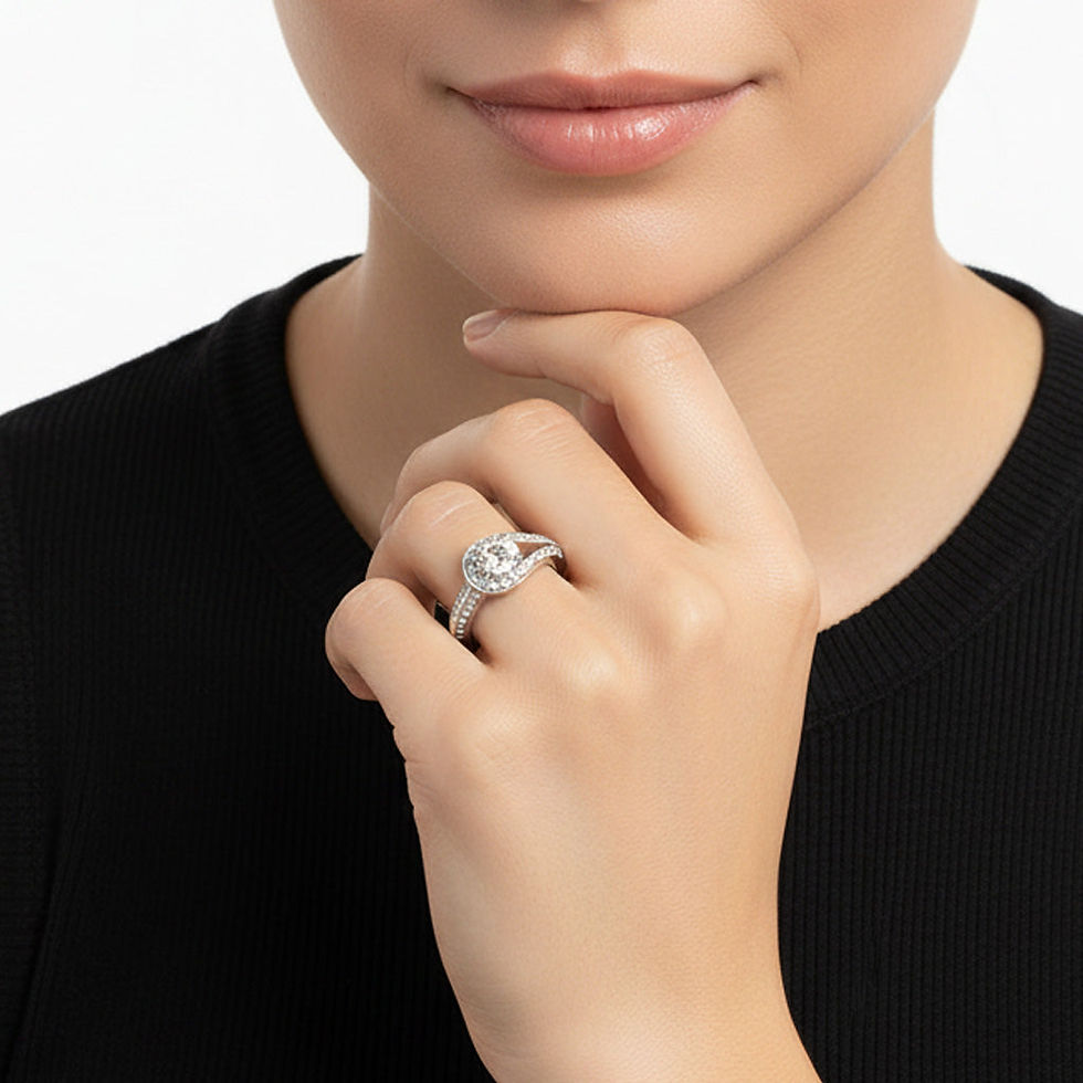 Thumbnail: Couture Pavé Solitaire Ring