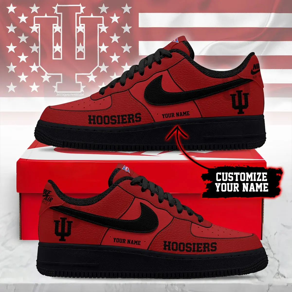 Indiana Hoosiers Premium NCAA Custom Custom Air Force 1 Sneakers