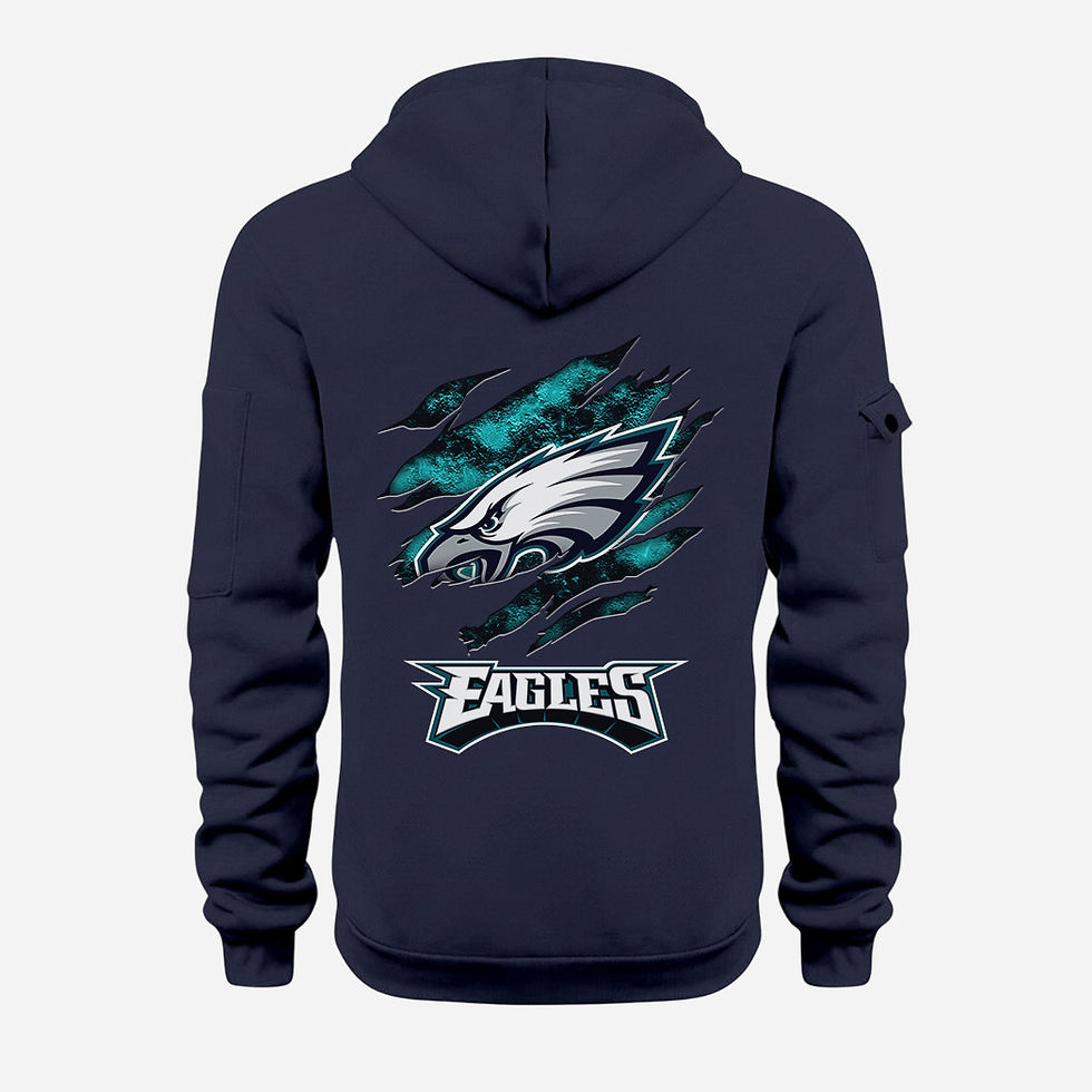 Thumbnail: Philadelphia Eagles Navy Quarter Zip Hoodie