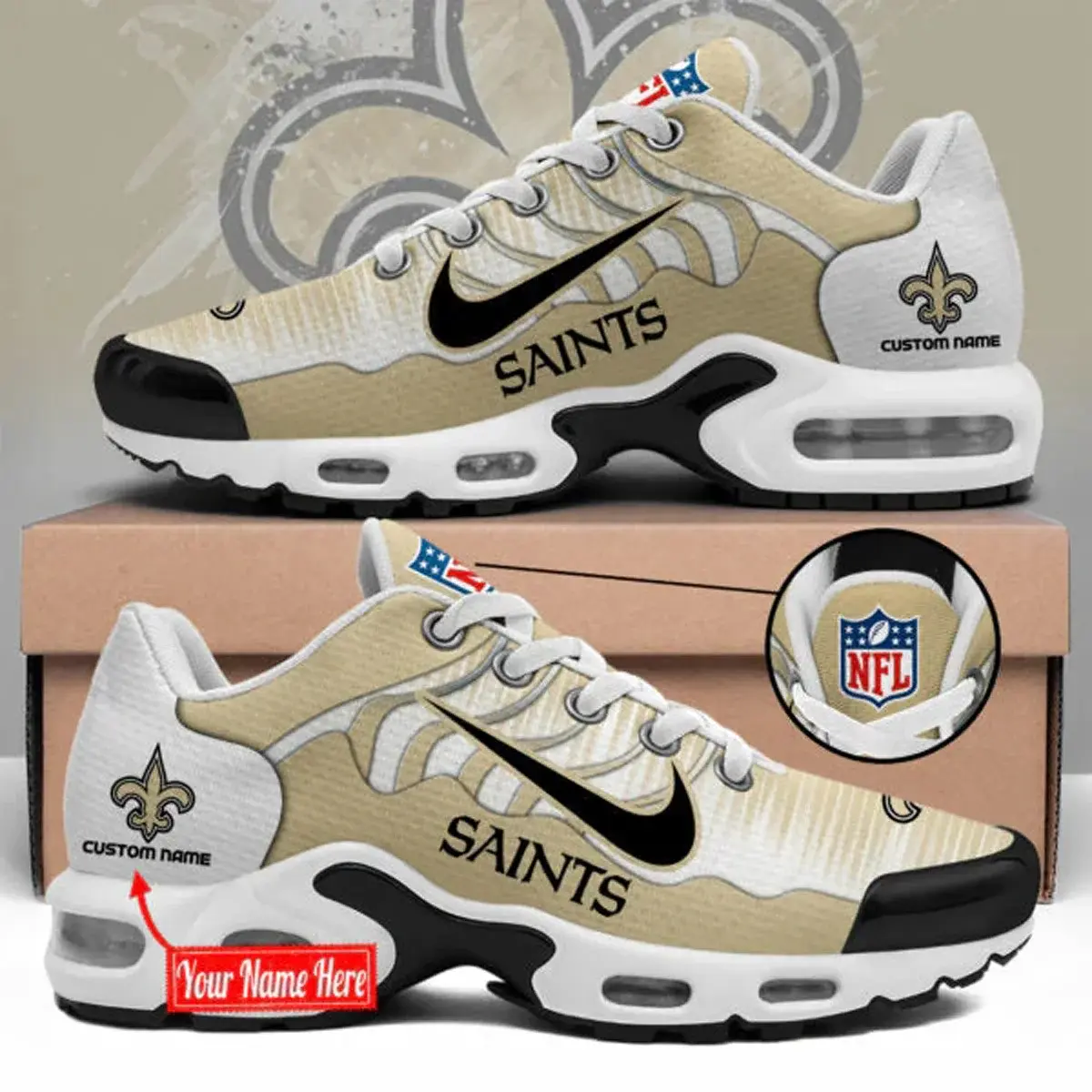 New Orleans Saints Custom Air-Style Sneakers V.3