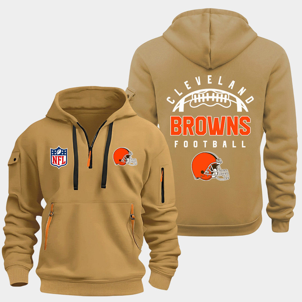 Cleveland Browns Gold Quarter Zip Hoodie