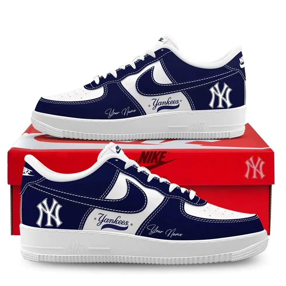 Thumbnail: New York Yankees Customized Custom Air Force 1 - Air Jordan 1 Shoes Sneaker