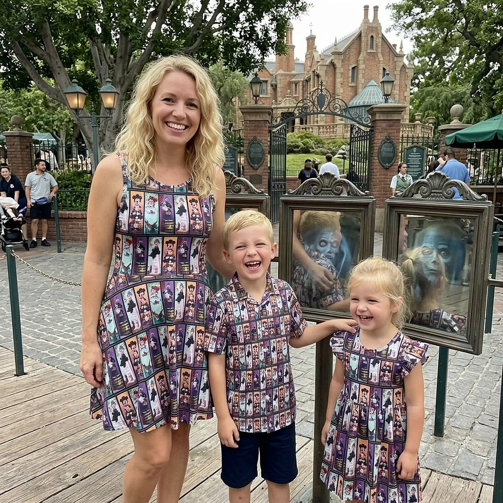 Thumbnail: Haunted Mansion Matching Outfit, Hitchhiking Ghosts Halloween Skater Dress