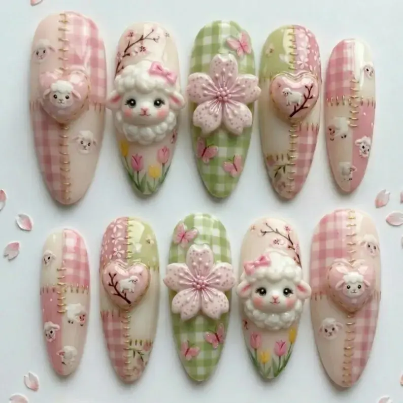 Thumbnail: press on nails, custom press on nails, fake nails, Nails Art