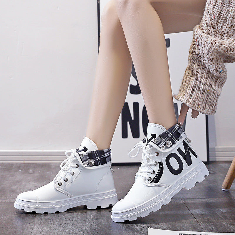 Thumbnail: New All-Match High-Top Girls Canvas Short Boots Women's Shoes