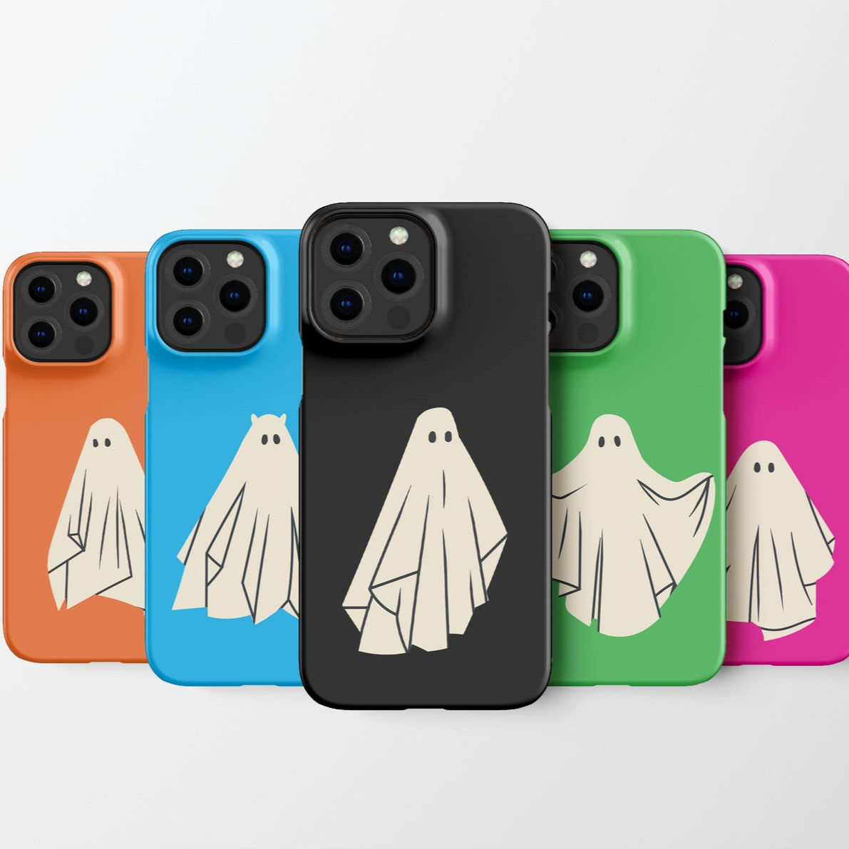 Ghosts Phone Case Cover | Halloween Pattern Hard Shell Protective Snap Tough Cas