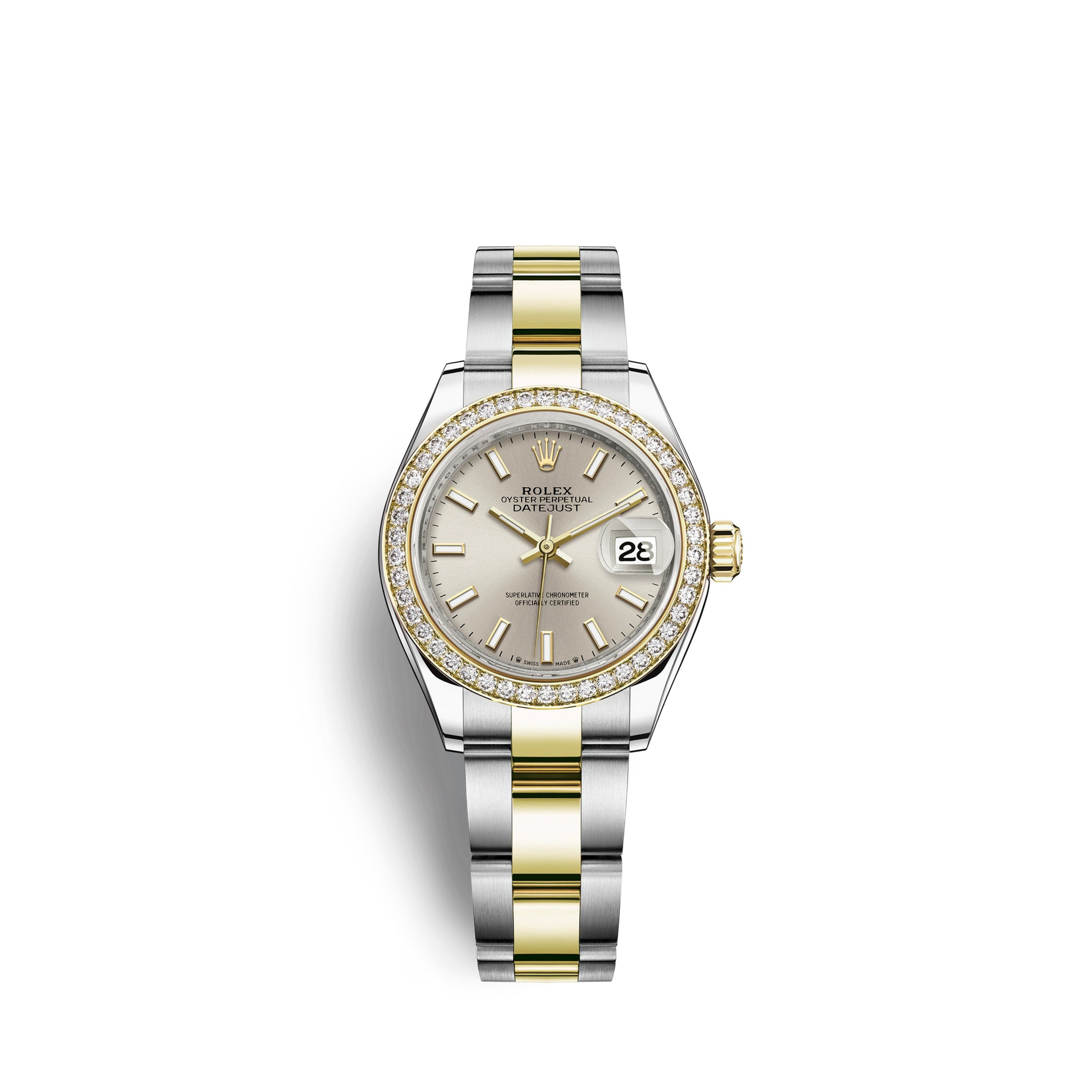 Rolex Lady-Datejust 28, Oystersteel and 18k Yellow Gold Ref# 279383RBR-0018