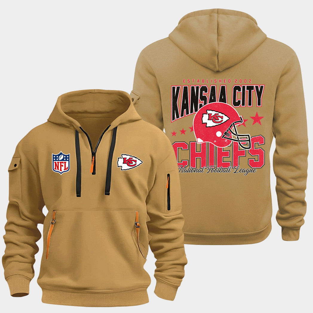 Kansas City Chiefs Gold Quarter Zip Hoodie