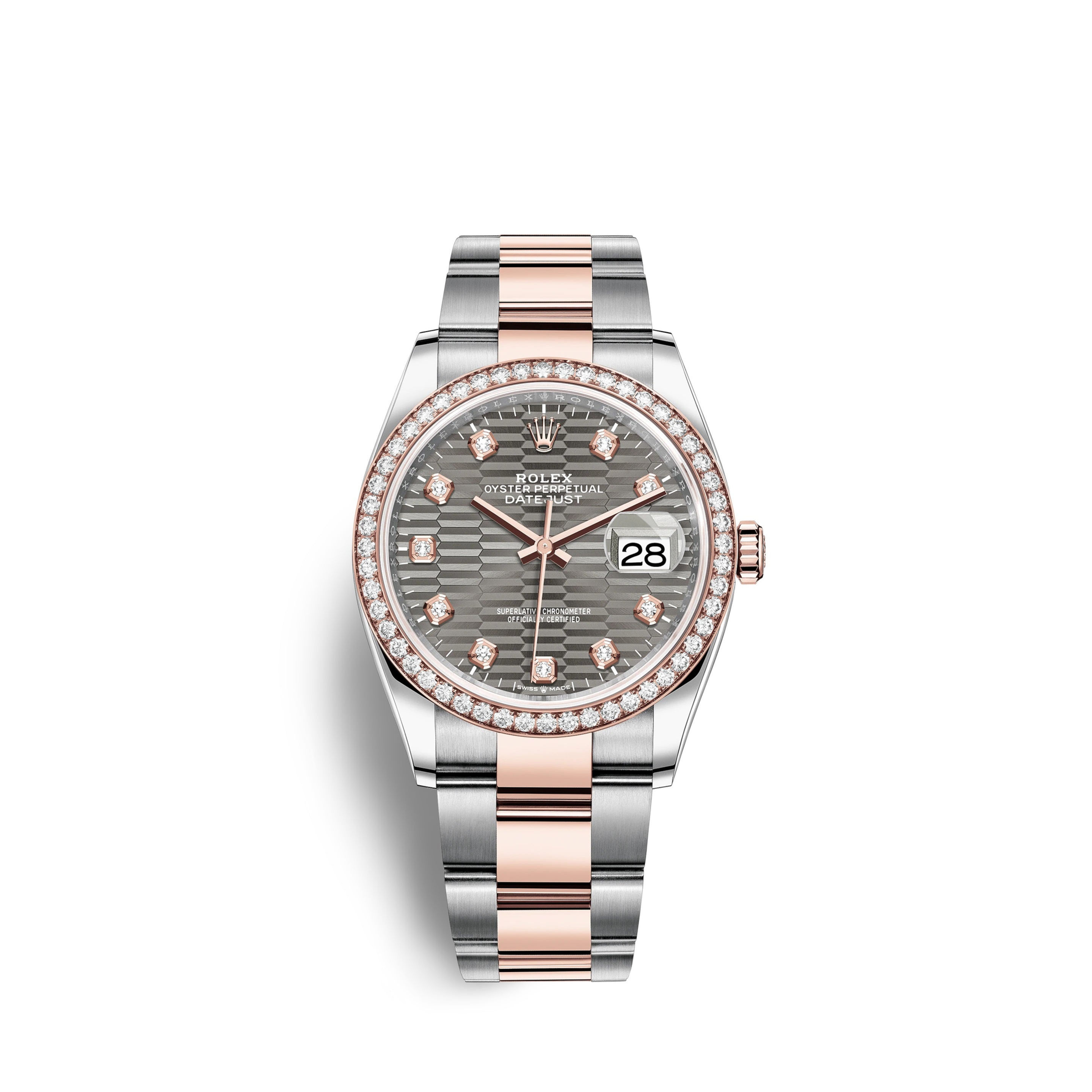 Rolex Datejust 36mm, Oystersteel and 18k Everose Gold Ref# 126281rbr-0030