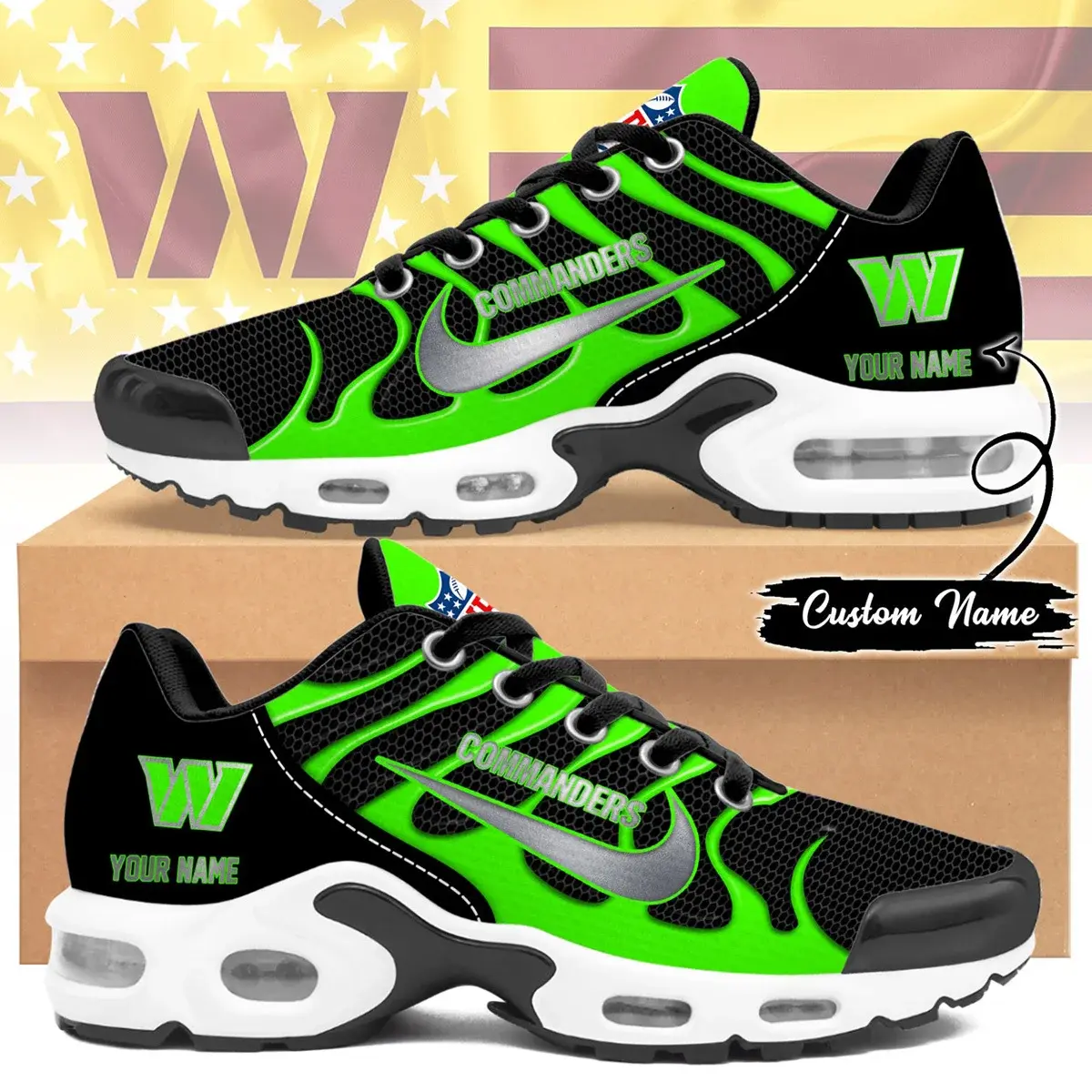 Washington Commanders Premium NFL Hi-Vis Safety Air Max Shoes