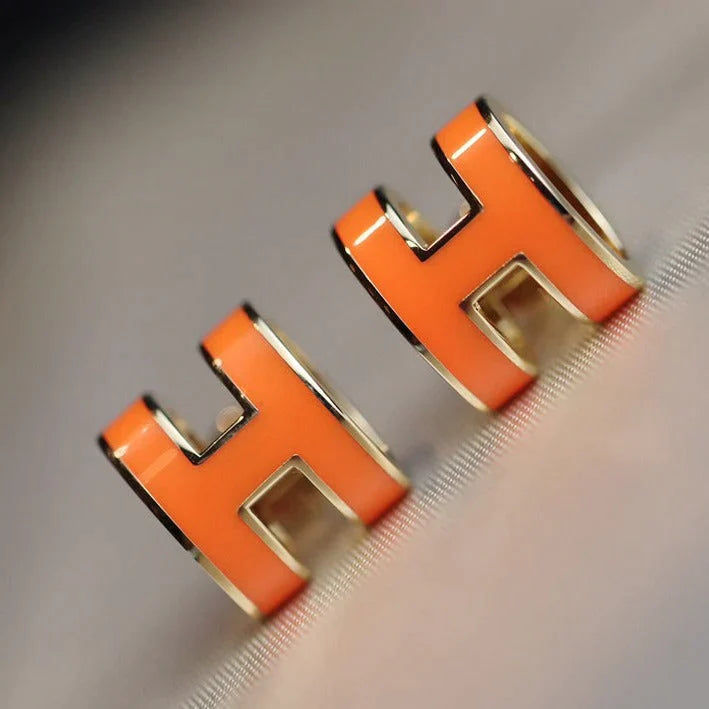 Thumbnail: Mini Pop H Hoop Earrings