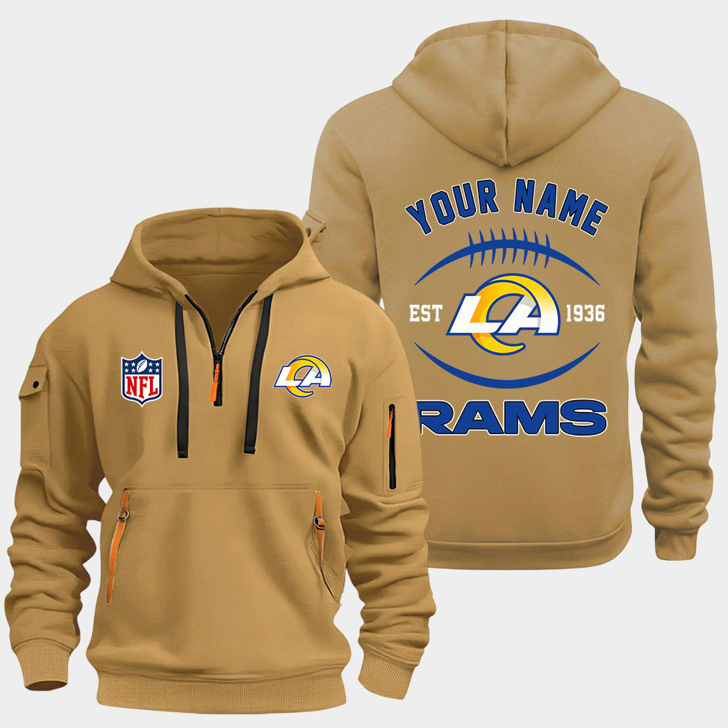 Los Angeles Rams Gold Quarter Zip Hoodie
