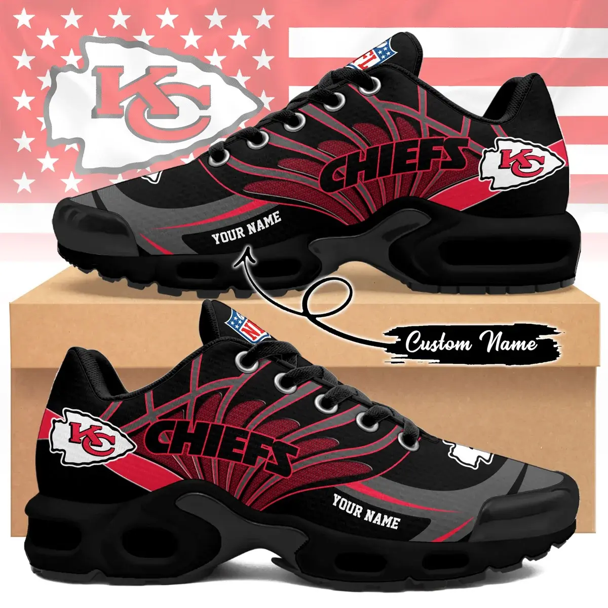 Kansas City Chiefs Premium NFL Custom GameDay Energy Air Max Shoes