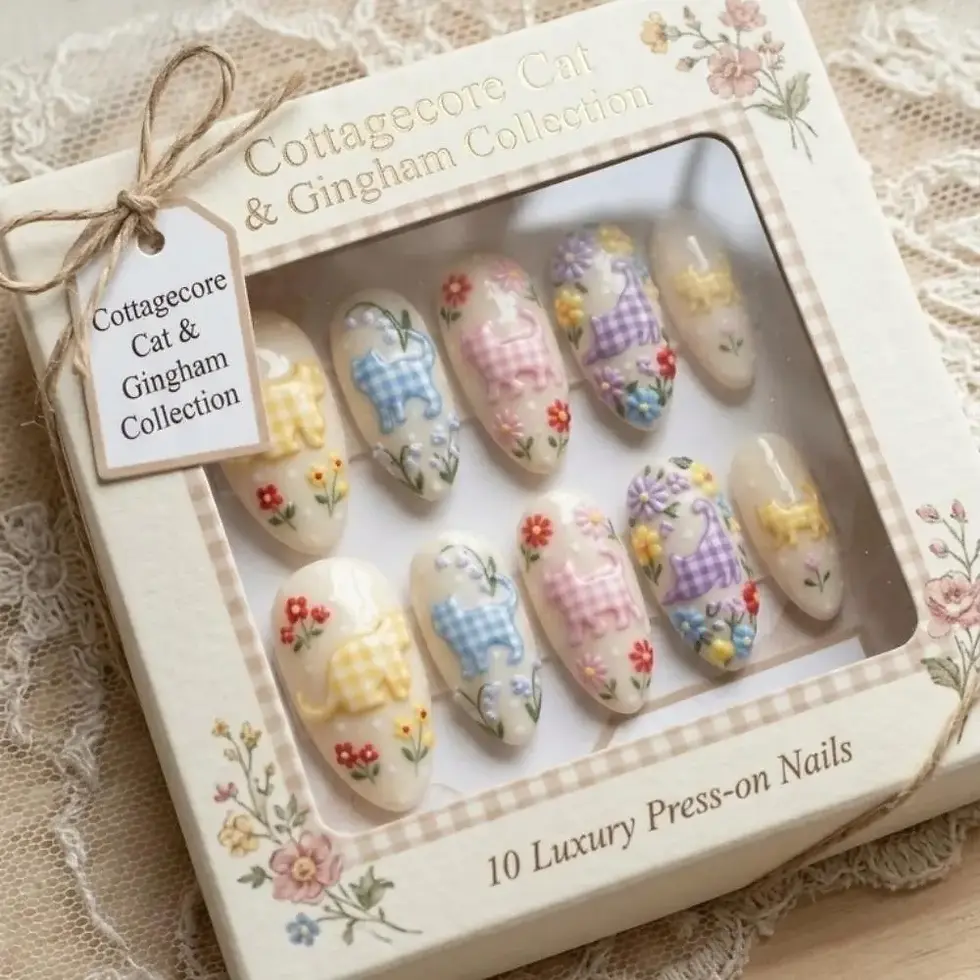 Thumbnail: press on nails, custom press on nails, fake nails, Nails Art