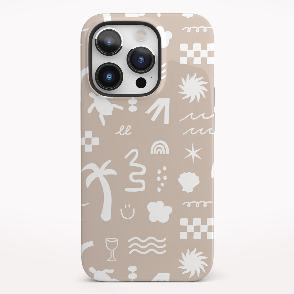 Abstract Print Phone Case Coastal Neutral iPhone 15 Pro Max Case iPhone 13 Mini