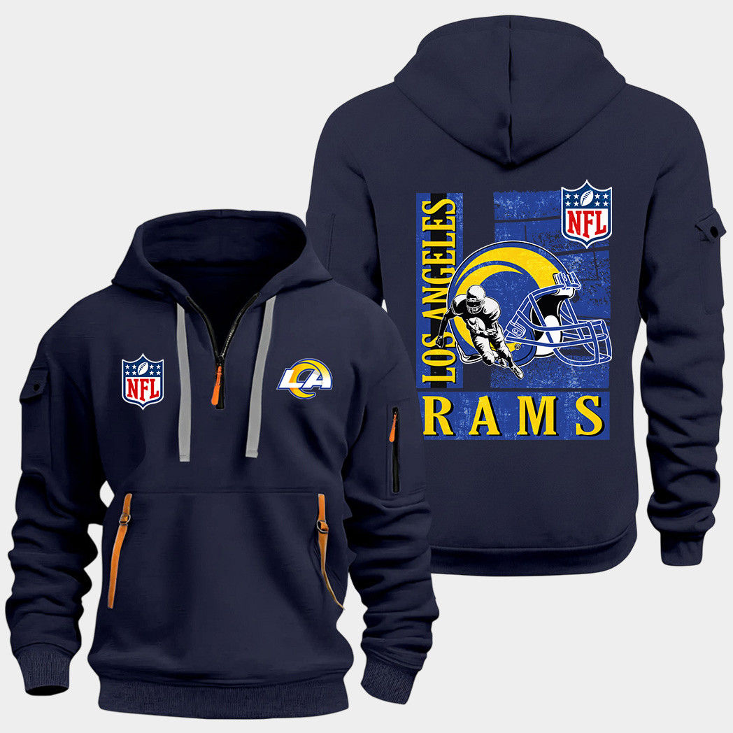 Los Angeles Rams Navy Quarter Zip Hoodie