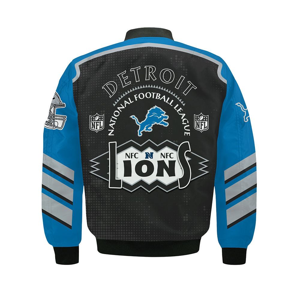 Thumbnail: Detroit Lions Football Team 2024- 25 Relentless Determination Bomber Jacket