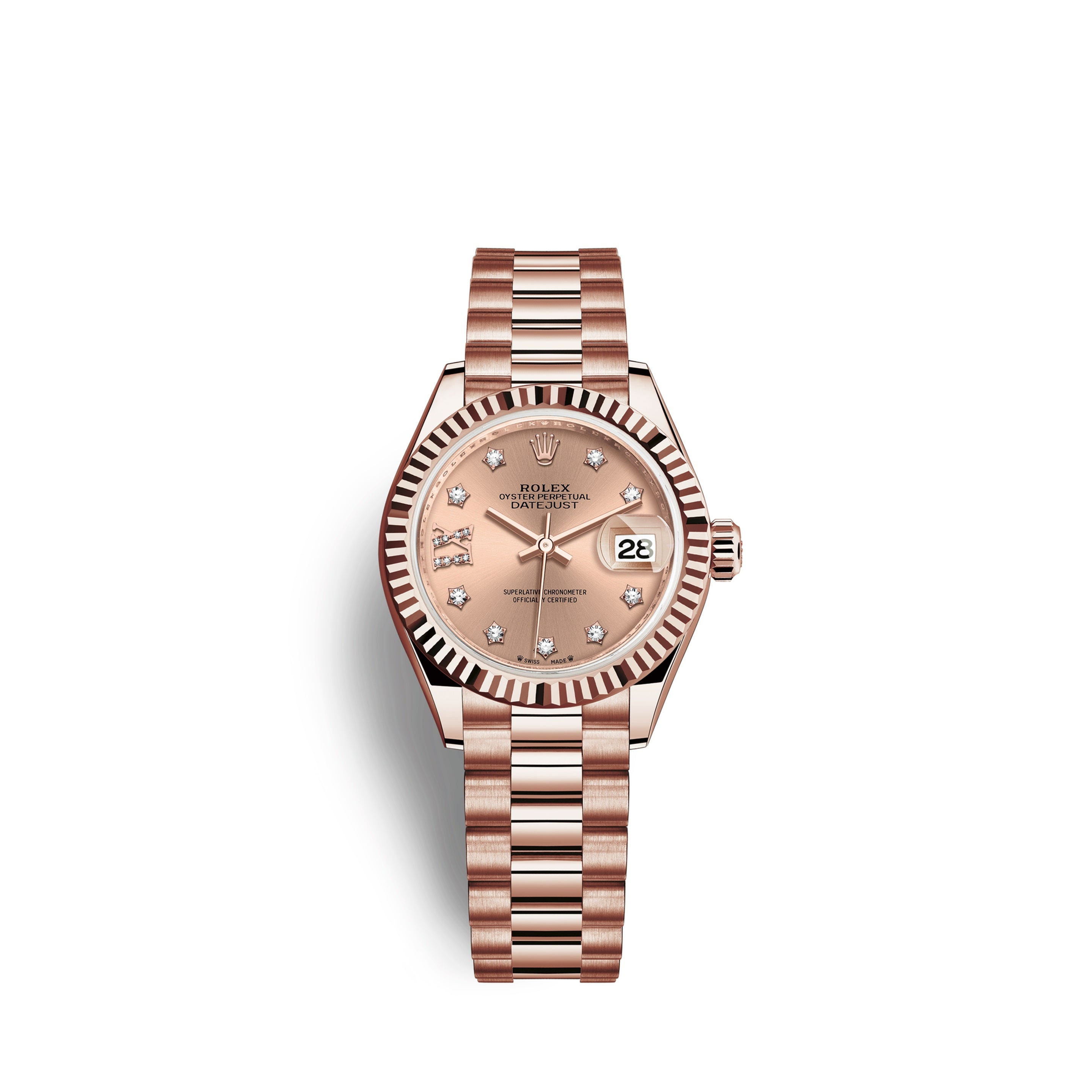 Rolex Lady-Datejust 28, 18k Everose Gold Ref# 279175-0029