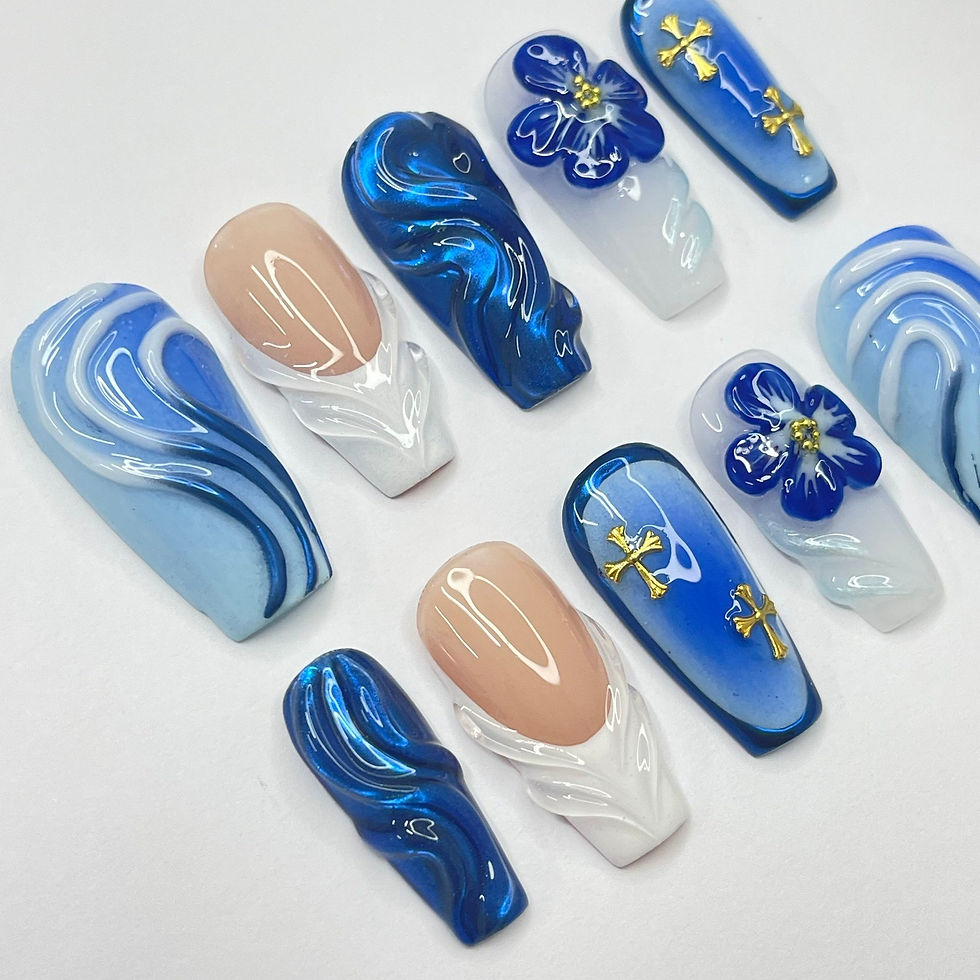 Thumbnail: press on nails, custom press on nails, fake nails, Nails Art