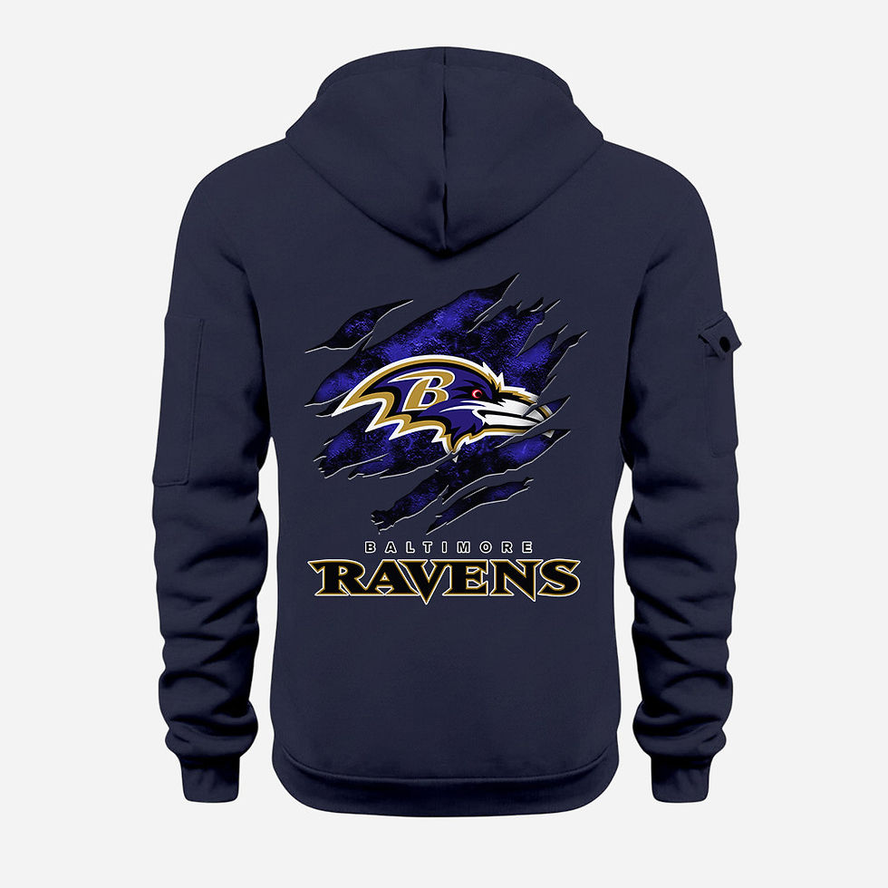 Thumbnail: Baltimore Ravens Navy Quarter Zip Hoodie