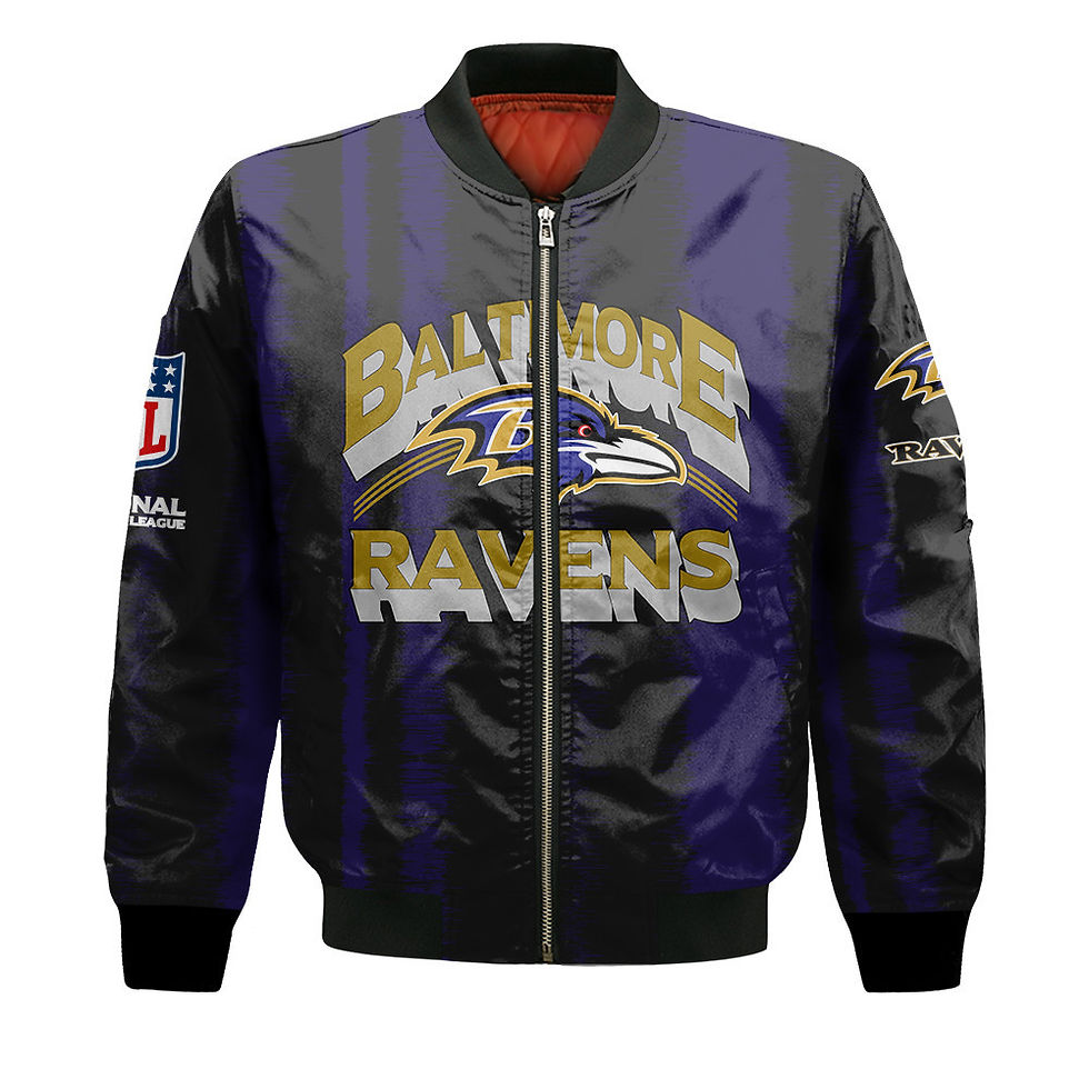 Thumbnail: Baltimore Ravens Football Team 2024 - 25 Independent, Individual Bomber Jacket