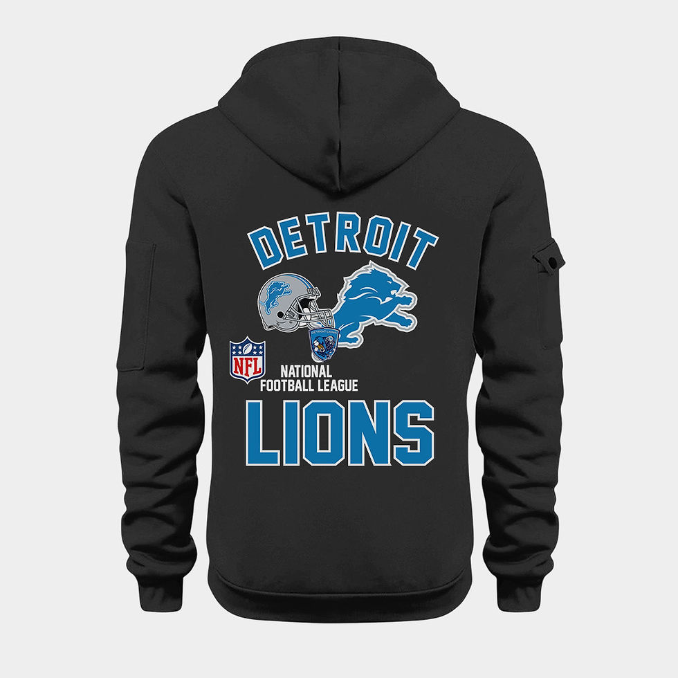 Thumbnail: Detroit Lions Black Quarter Zip Hoodie