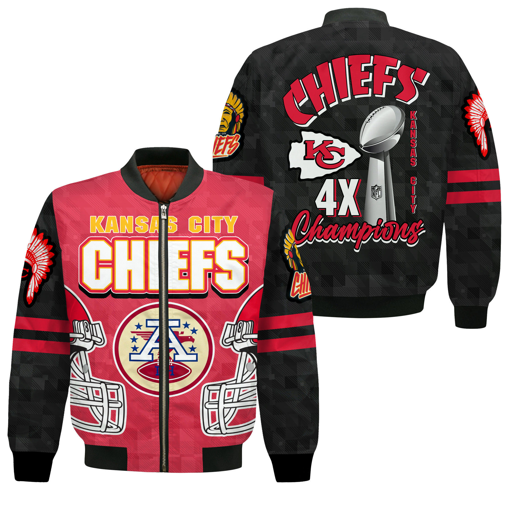 Kansas City Chiefs Super Bowl LVIII 2024 Design Bomber Jacket SFAT