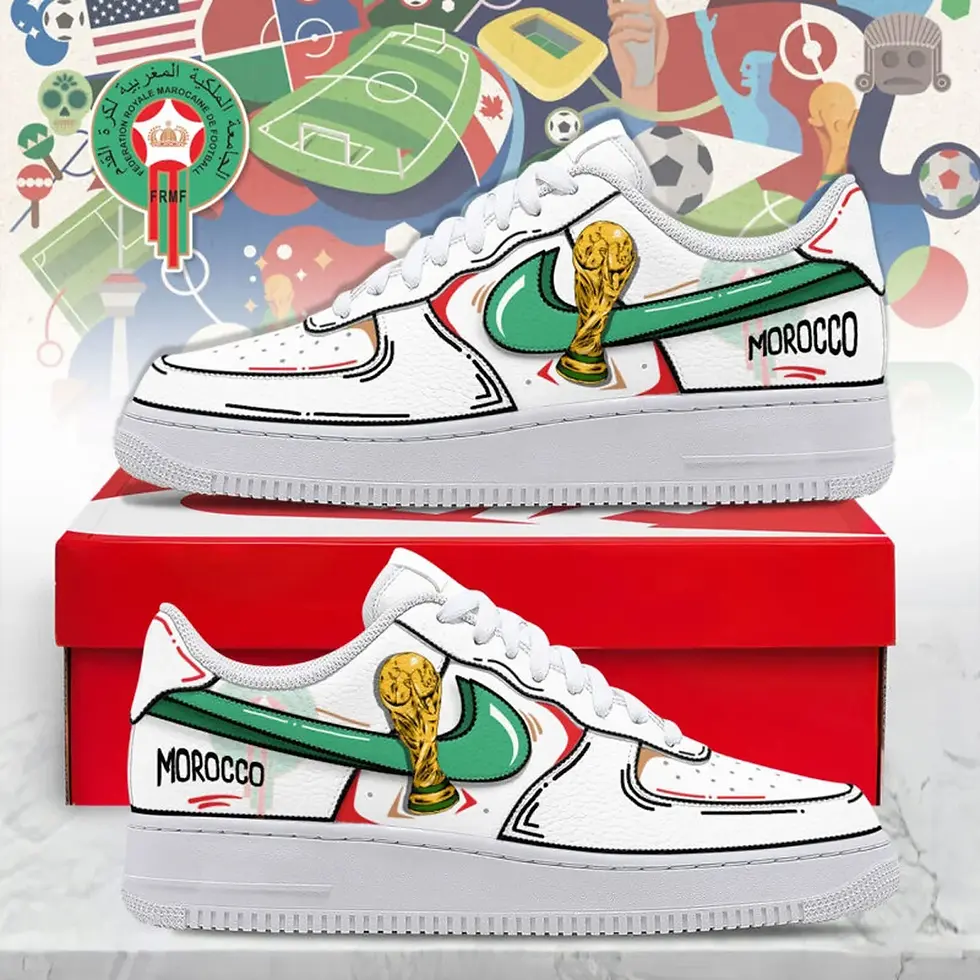 Thumbnail: Morocco Premium WC26 Legacy Custom Air Force 1 - Air Jordan 1 Shoes Sneaker