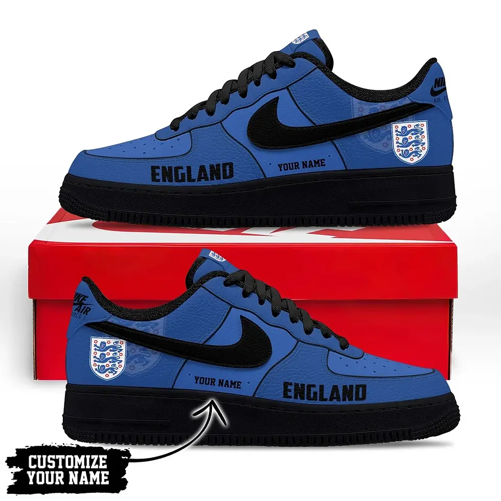 Thumbnail: England Premium WC26 Soccer Fan Custom Air Force 1 - Air Jordan 1 Shoes Sneaker