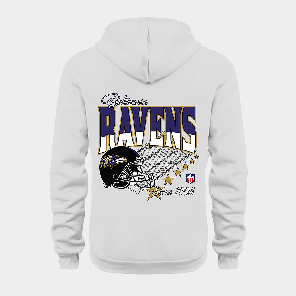 Thumbnail: Baltimore Ravens White Quarter Zip Hoodie