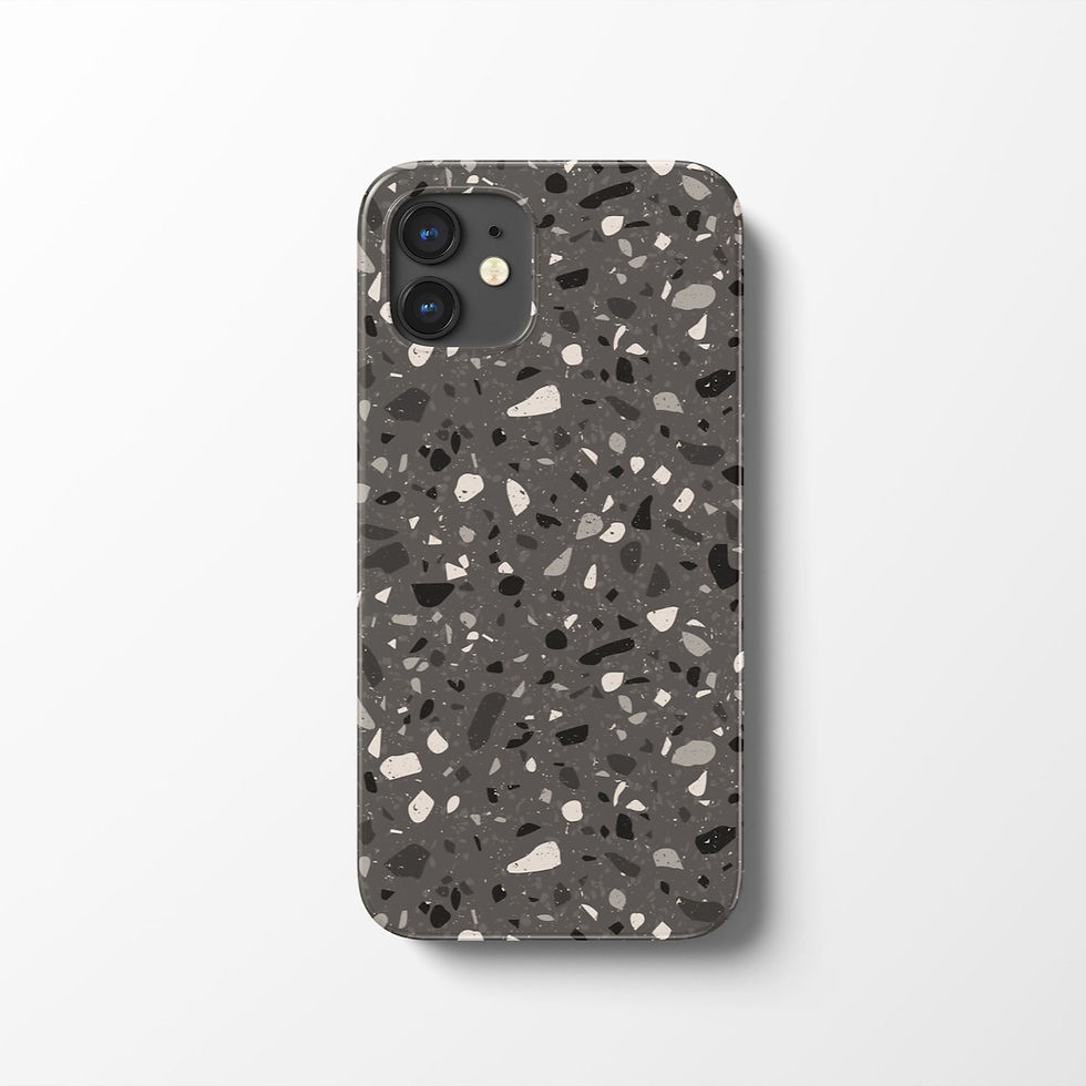 Thumbnail: Salt and Pepper Terrazzo Phone Case Cover | Aesthetic Hard Shell Protective Snap