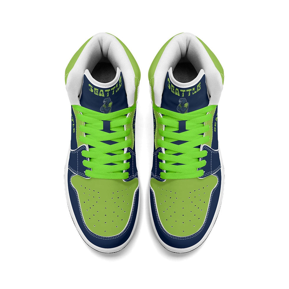 Thumbnail: Seattle Football Team Shoes for Men & Women Team Basketball Shoes Custom Navy Gr
