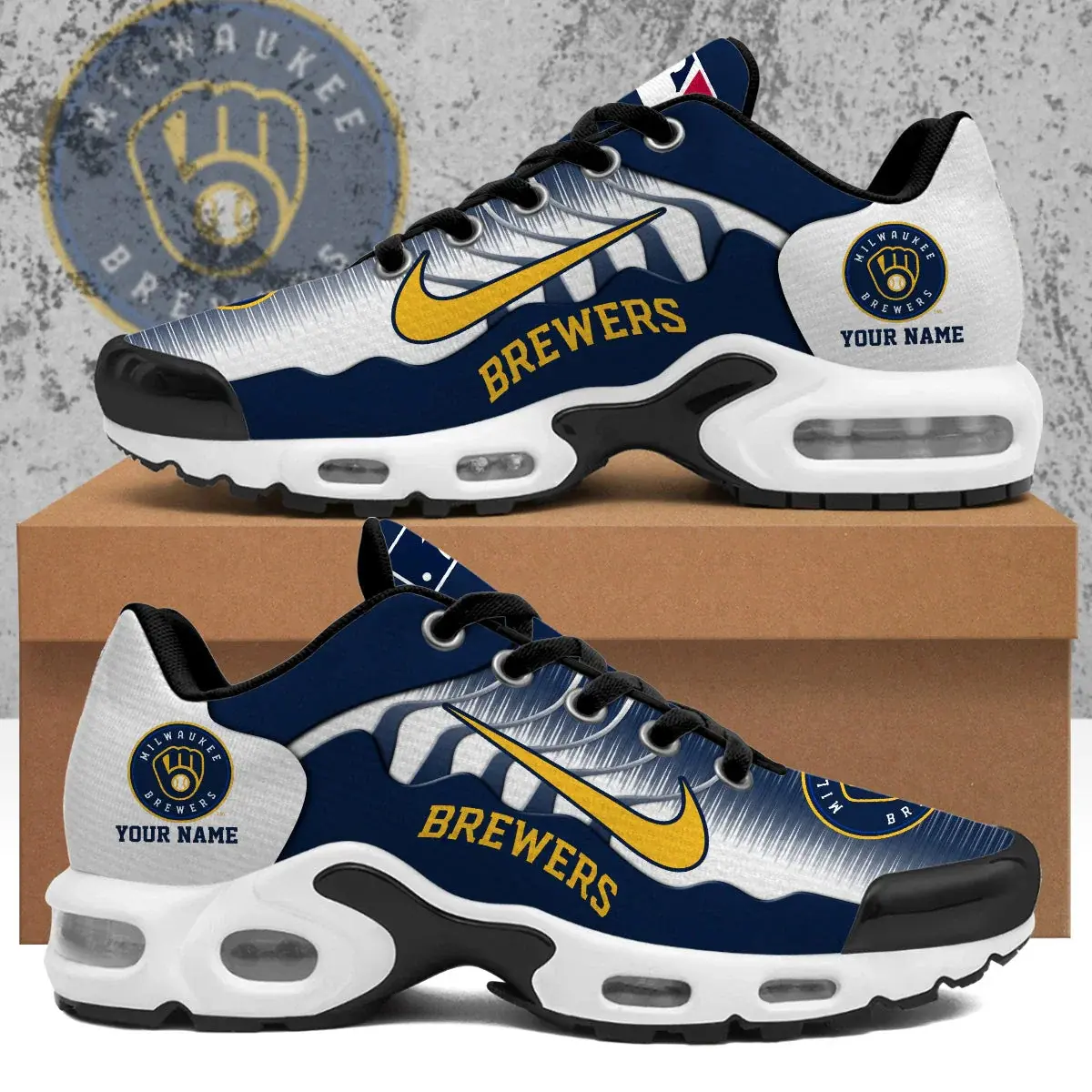 Milwaukee Brewers Custom Air-Style Sneakers V.7