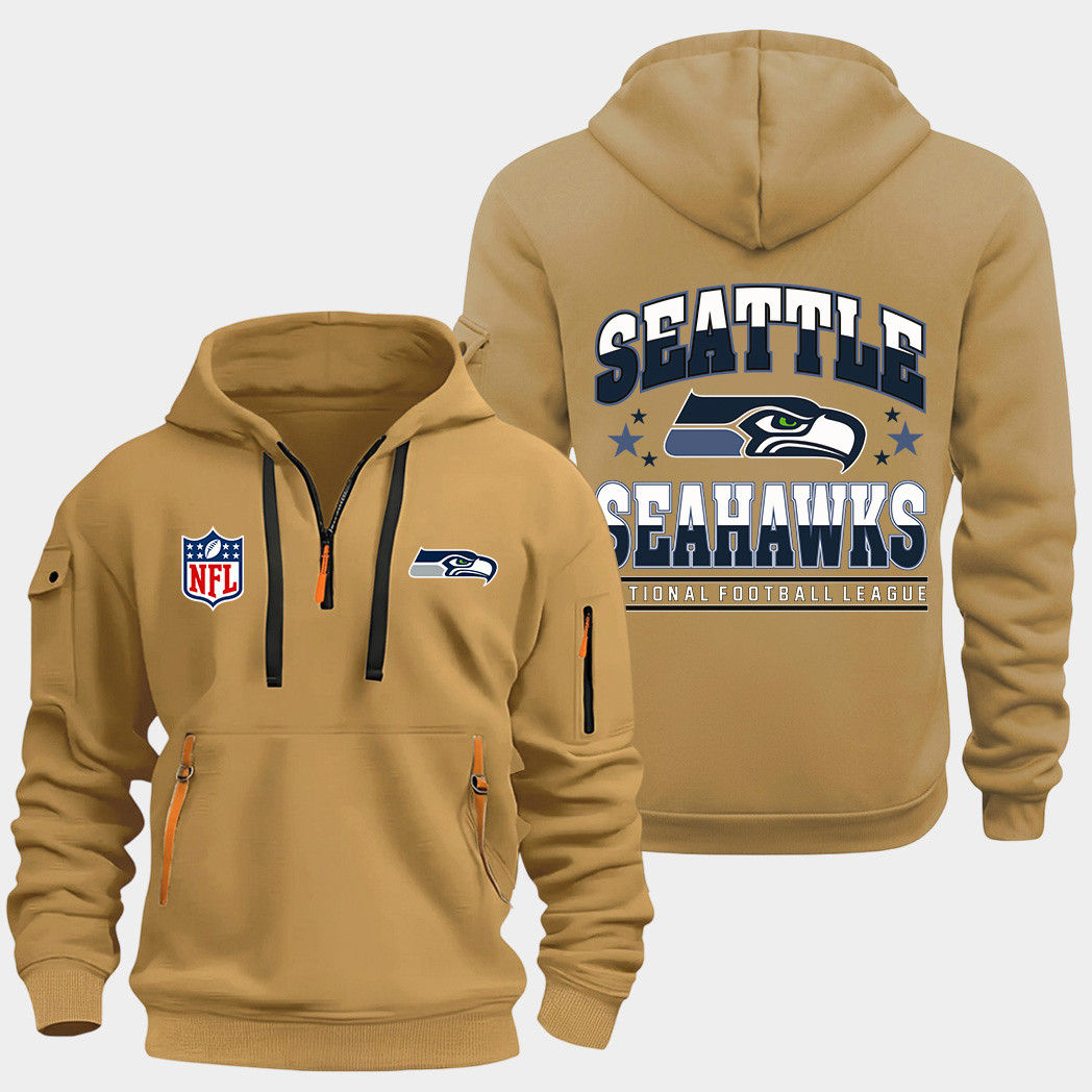 Seattle Seahawks Gold Quarter Zip Hoodie