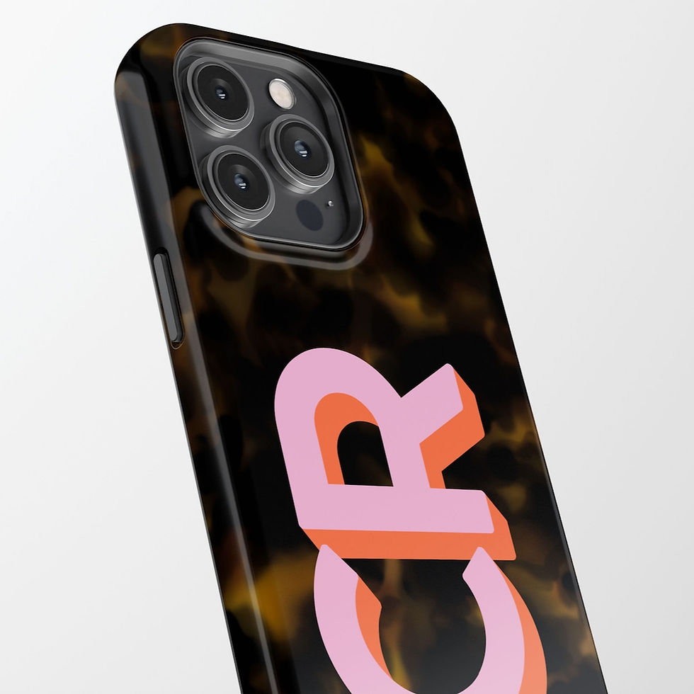 Thumbnail: Personalized Tortoise Monogram Phone Case | Custom Initial T Tortoise Monogr [6]