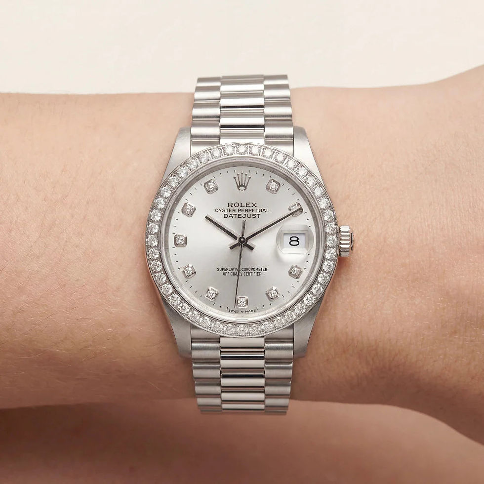 Thumbnail: Rolex Elegant Automatic Ladies Watch With Diamond Bezel And President