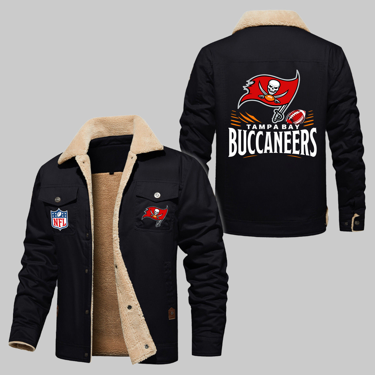 Tampa Bay Buccaneers NFL Team Football Logo Sport Rugby Pattern 2D Stand Collar