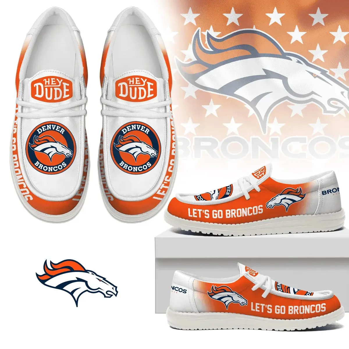 Denver Broncos Custom Air-Style Sneakers V.8