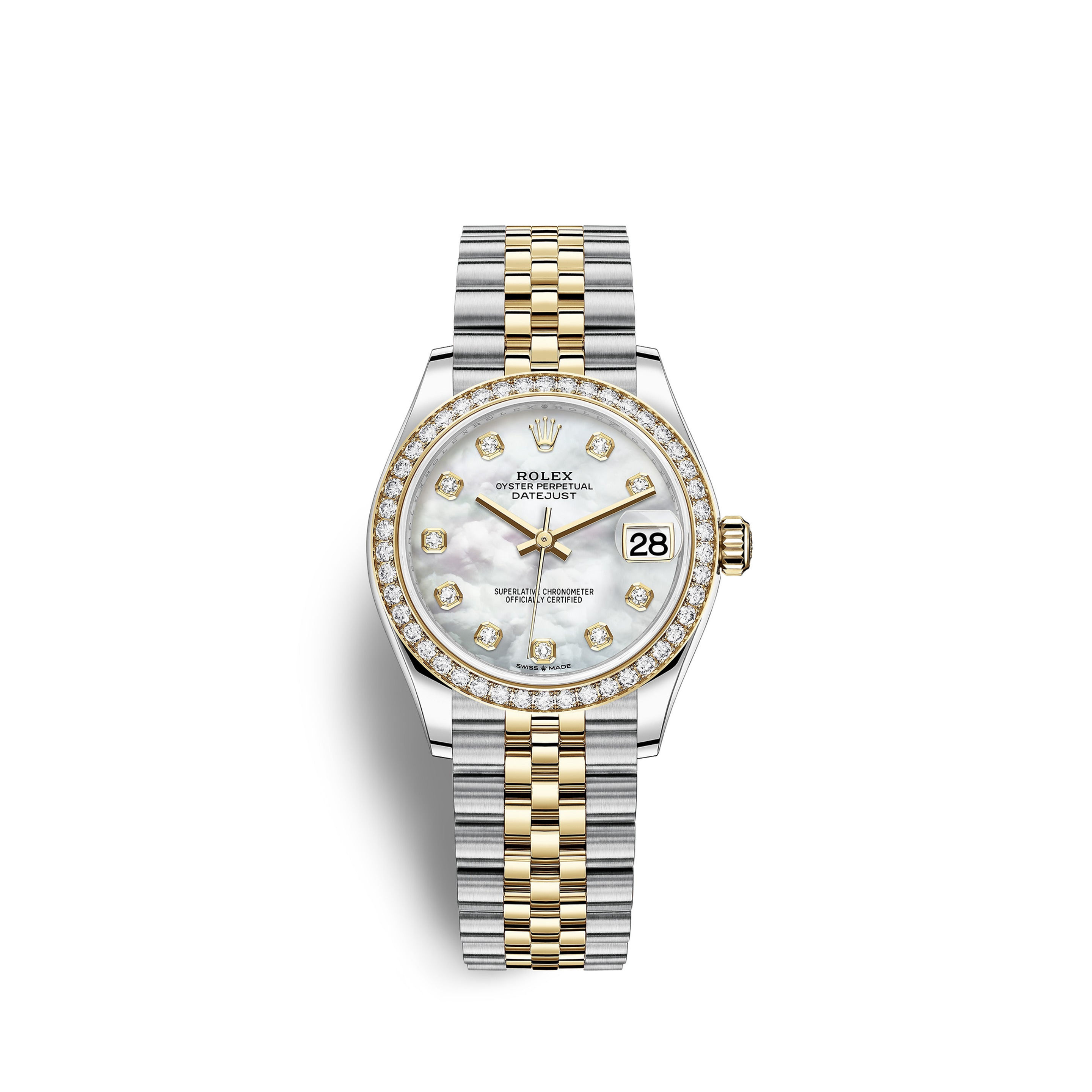 Rolex Datejust 31, Oystersteel, Yellow Gold & diamonds Ref# 278383RBR-0028